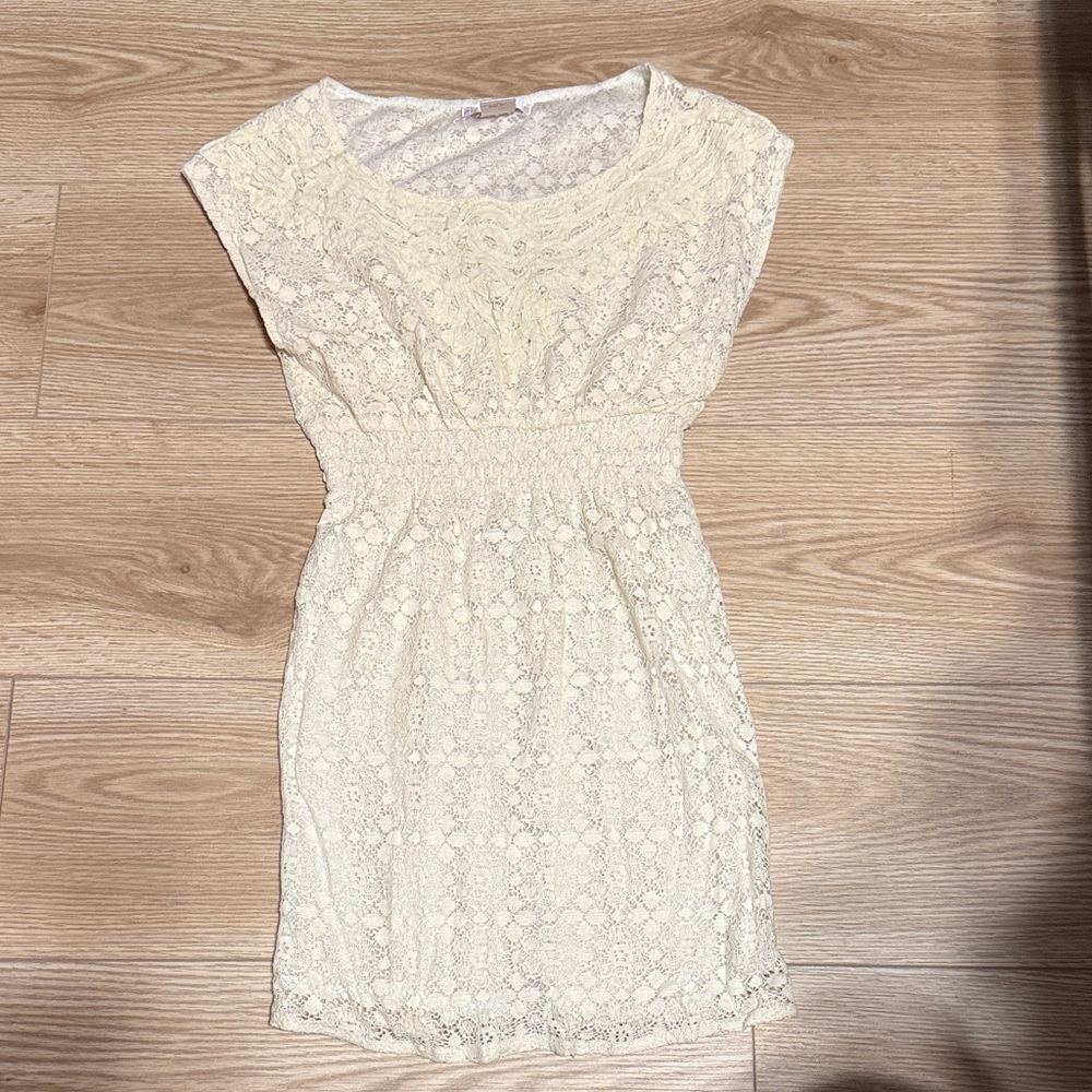 Wet Seal Cream Lace Mini Dress